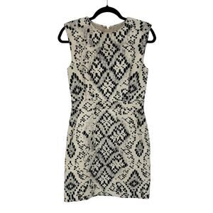 Giambattista Valli Black White Abstract Sleeveless Dress Womens 42 / US Small